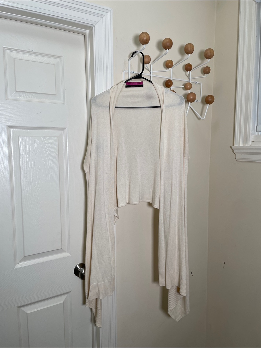 Sonya & Madden Cashmere Silk Draped Open-Front Sweater Cream